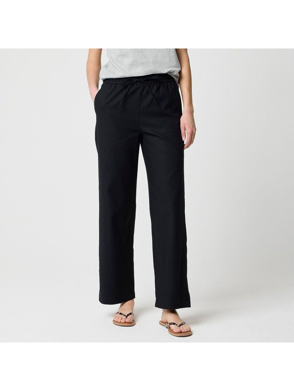 NWT J Crew Factory Linen-Blend Slim Wide-Leg Drawstring Pant - Size 20 -MSRP $98